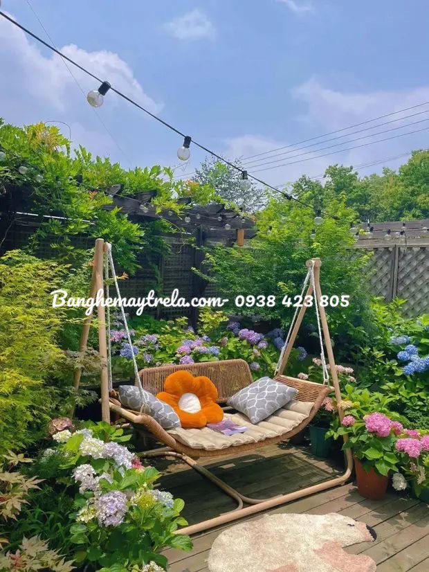 Xích đu đan dây dù treo sân vườn